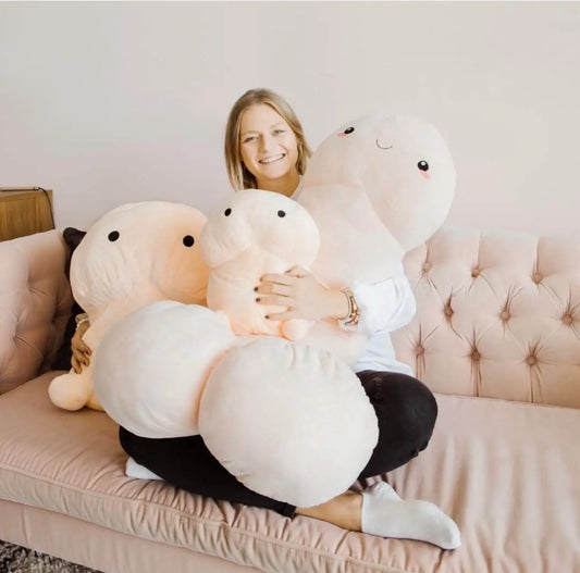 Softest Penis Pillow with little cute eyes. This Penis Plush is the best gift for friends.