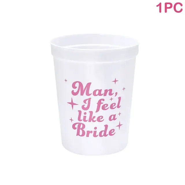 1/5pcs Bachelorette Party Team Bride Plastic Drinking Cups