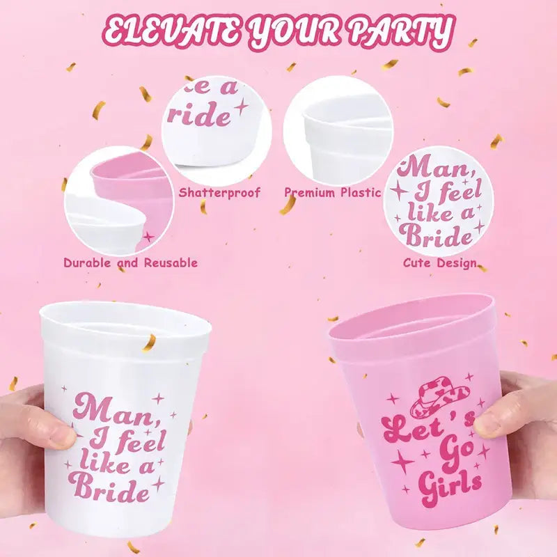 1/5pcs Bachelorette Party Team Bride Plastic Drinking Cups