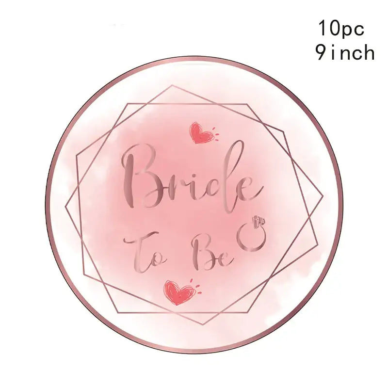 10Guests Pink Bride To Be Party Disposable Tableware Rose