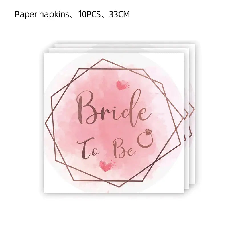 10Guests Pink Bride To Be Party Disposable Tableware Rose