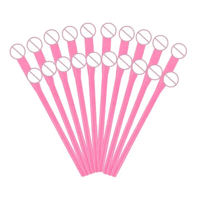 10pcs Bachelorette Party Penis Straws Plastic Novelty Nude