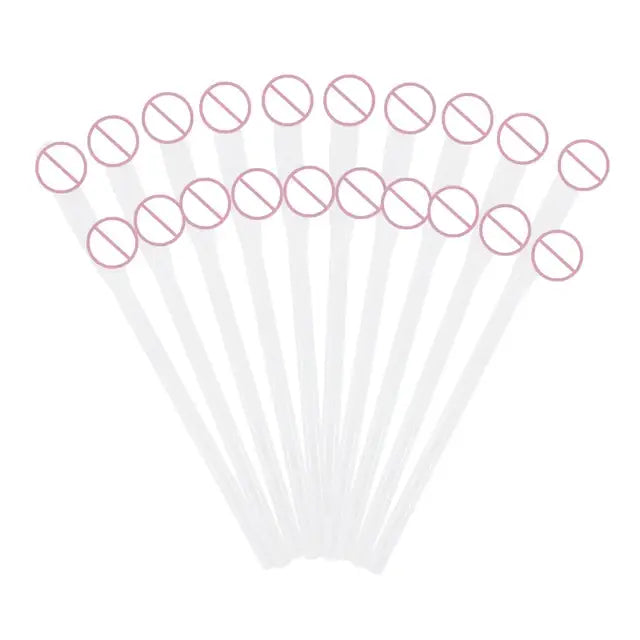 10pcs Bachelorette Party Penis Straws Plastic Novelty Nude