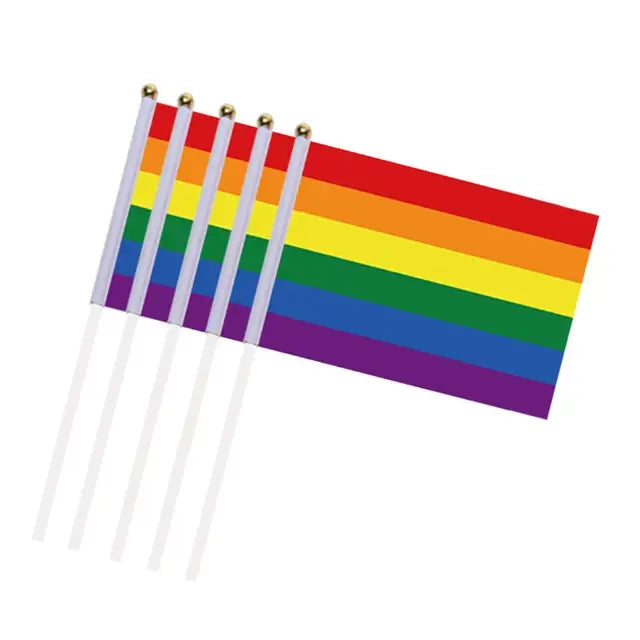 10PCS/Pack Gay Pride Flags Easy To Hold Mini Small Rainbow