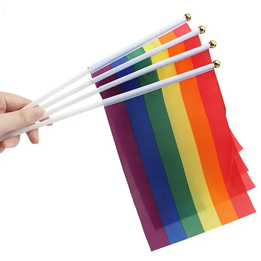 10PCS/Pack Gay Pride Flags Easy To Hold Mini Small Rainbow
