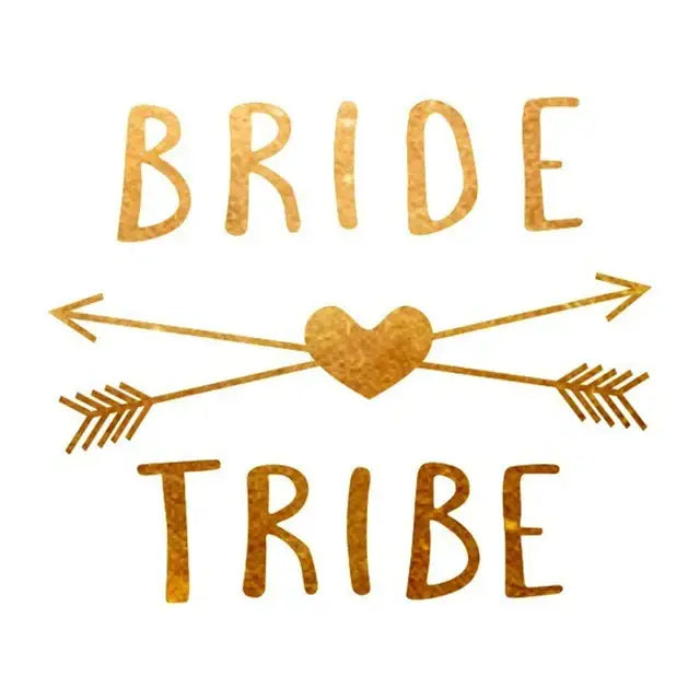 10Pcs Team Bride Tribe Golden Tattoo Stickers Bachelorette