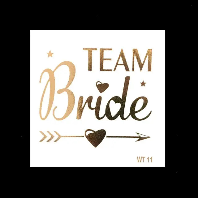 10Pcs Team Bride Tribe Golden Tattoo Stickers Bachelorette