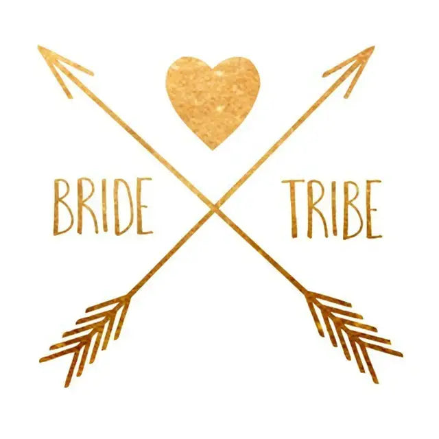 10Pcs Team Bride Tribe Golden Tattoo Stickers Bachelorette
