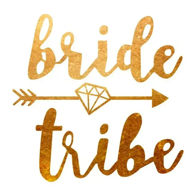 10Pcs Team Bride Tribe Golden Tattoo Stickers Bachelorette