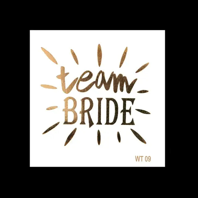 10Pcs Team Bride Tribe Golden Tattoo Stickers Bachelorette