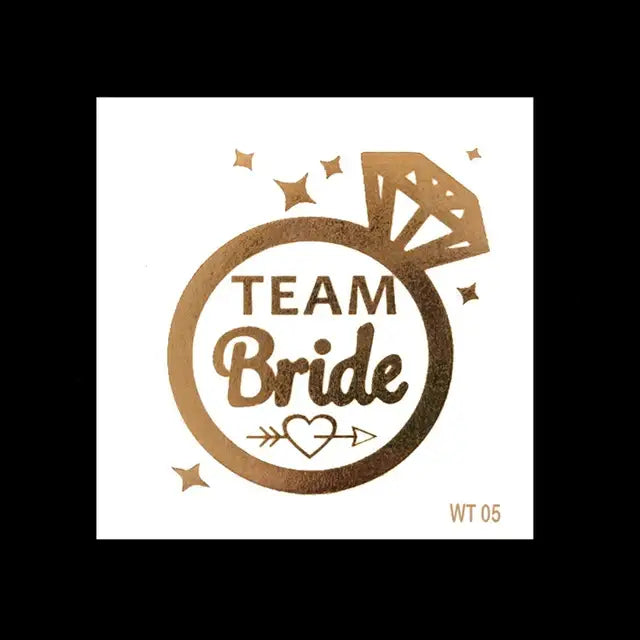 10Pcs Team Bride Tribe Golden Tattoo Stickers Bachelorette