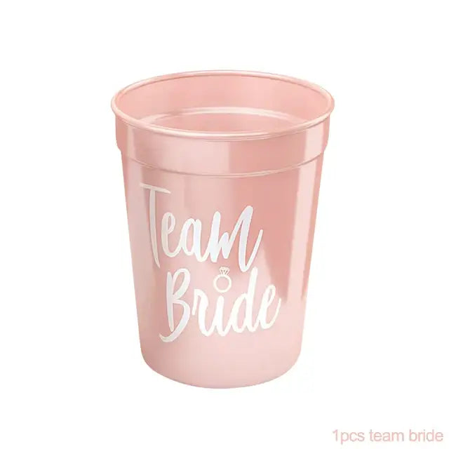 1Set Bachelorette Party Team Bride Plastic Drinking Cups