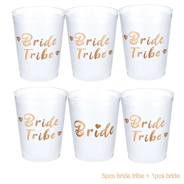 1Set Bachelorette Party Team Bride Plastic Drinking Cups