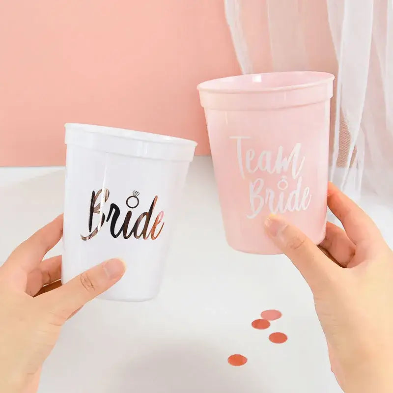 1Set Bachelorette Party Team Bride Plastic Drinking Cups