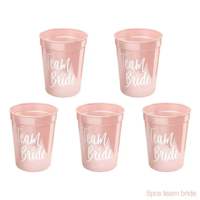 1Set Bachelorette Party Team Bride Plastic Drinking Cups