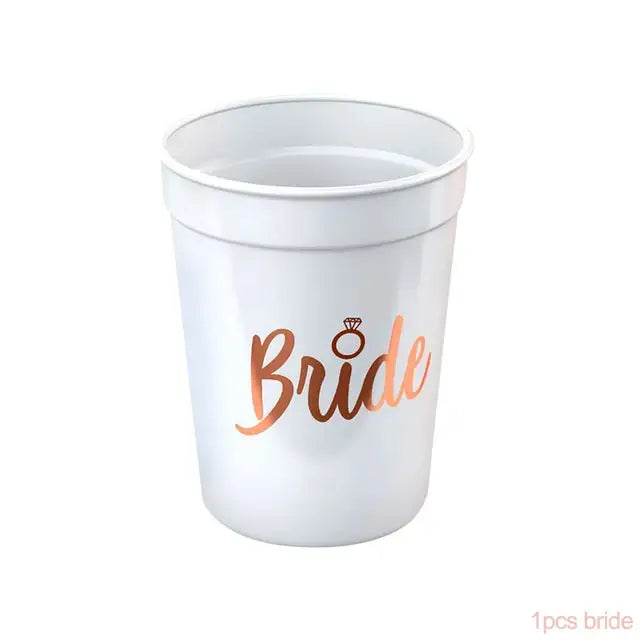 1Set Bachelorette Party Team Bride Plastic Drinking Cups