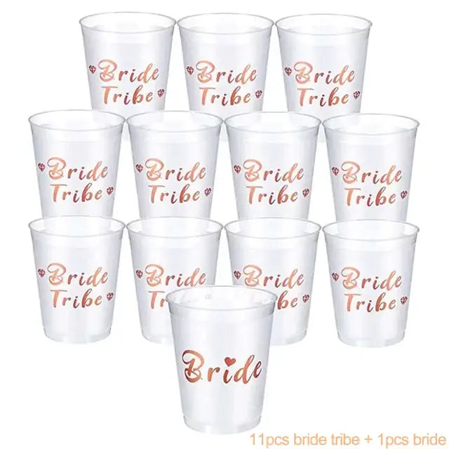 1Set Bachelorette Party Team Bride Plastic Drinking Cups