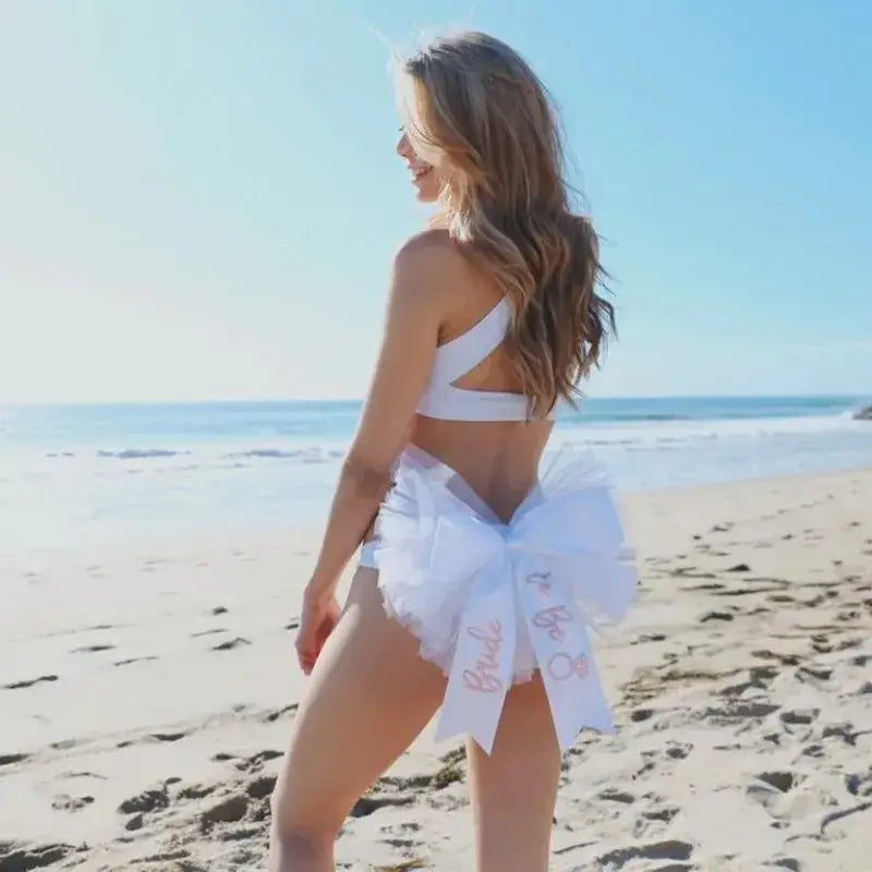 1set Rose Gold Bride To Be Bikini Tutu Skirt Wedding