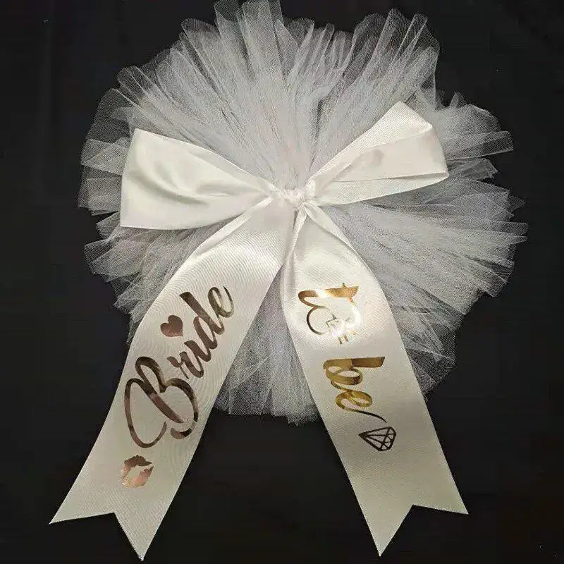 1set Rose Gold Bride To Be Bikini Tutu Skirt Wedding