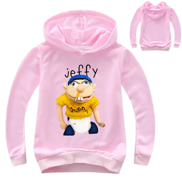 2-16Y Newest Funny JEFFY Youth Kids Cartoon Hoodies - COLOR