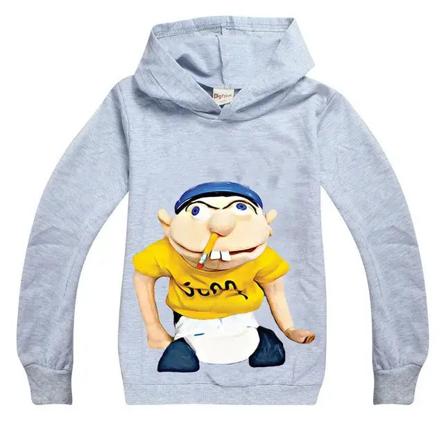2-16Y Newest Funny JEFFY Youth Kids Cartoon Hoodies - color