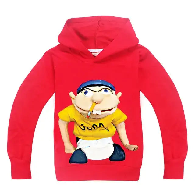 2-16Y Newest Funny JEFFY Youth Kids Cartoon Hoodies - color