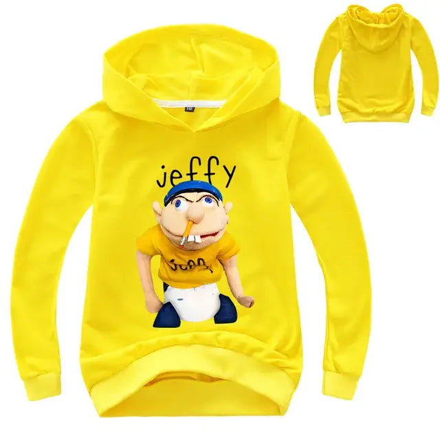 2-16Y Newest Funny JEFFY Youth Kids Cartoon Hoodies - COLOR
