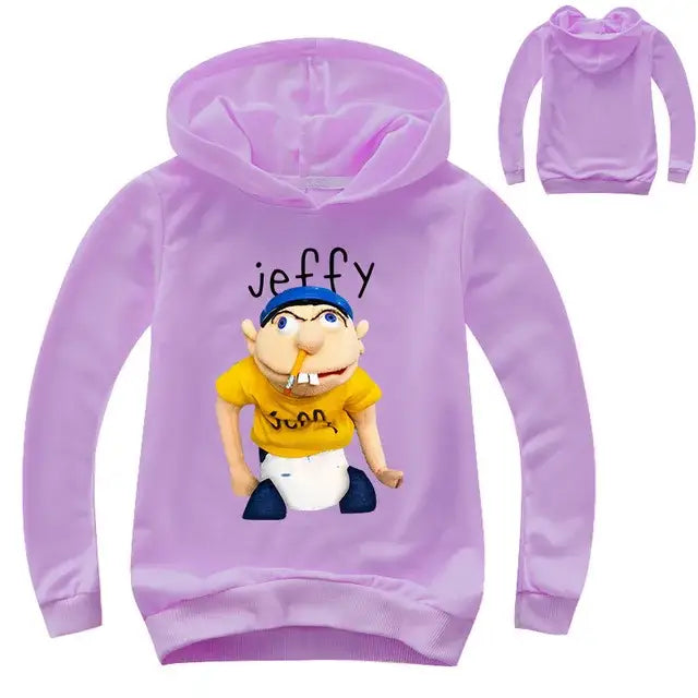 2-16Y Newest Funny JEFFY Youth Kids Cartoon Hoodies - COLOR