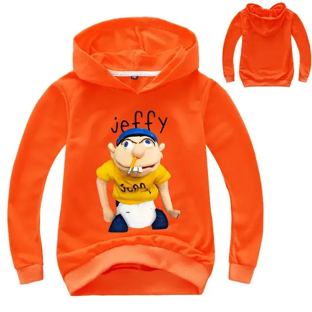 2-16Y Newest Funny JEFFY Youth Kids Cartoon Hoodies - COLOR