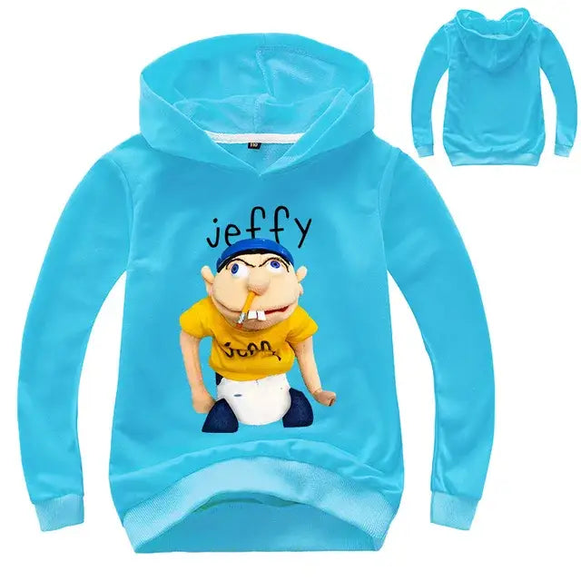 2-16Y Newest Funny JEFFY Youth Kids Cartoon Hoodies - COLOR