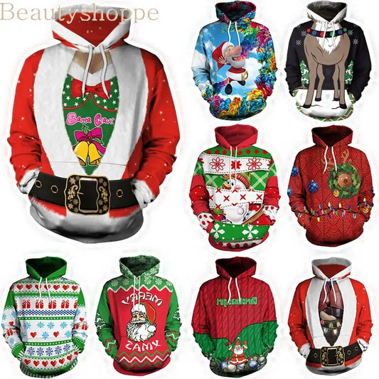 3D Unisex Hooded Ugly Christmas Sweater