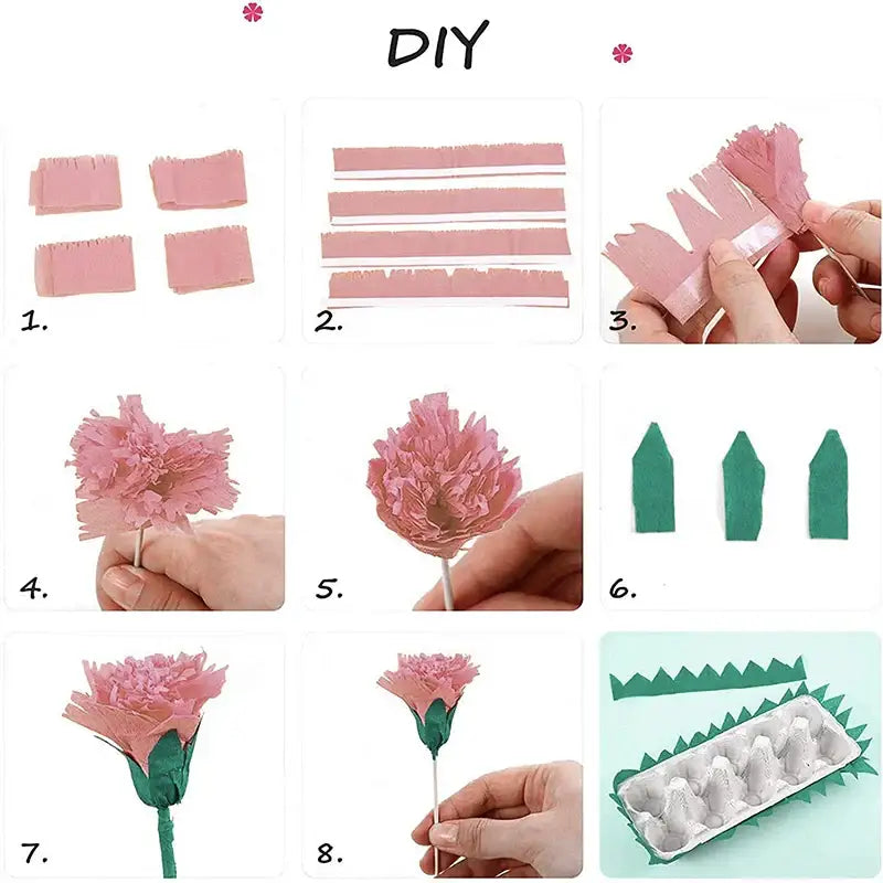 4 Rolls Rose Gold Pink Crepe Paper Streamers Tassels Paper