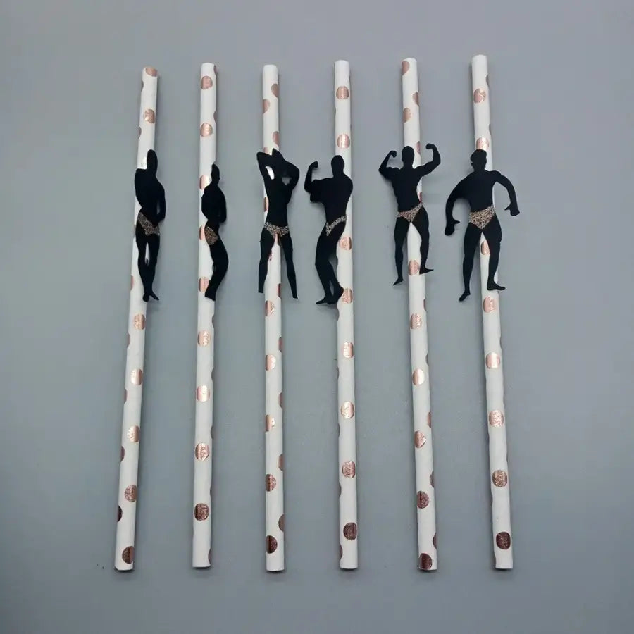6Pcs Stripper Dancing Men Straws Bachelorette Party