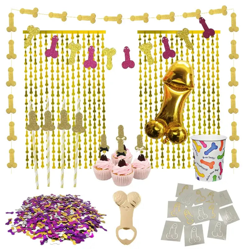 Bachelorette Party Decor Willy Penis Foil Balloon Cupcake