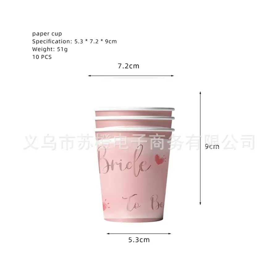 Bachelorette Party Team Bride To Be Tableware Cups Plate