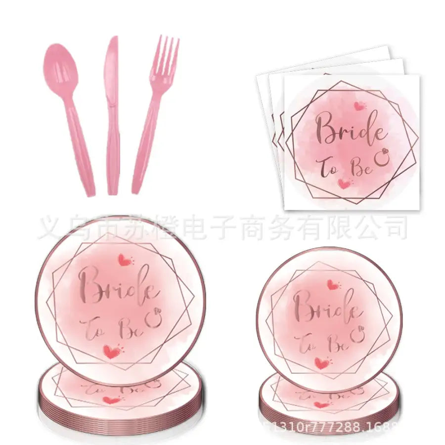 Bachelorette Party Team Bride To Be Tableware Cups Plate
