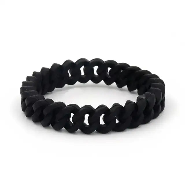 Black White Rainbow Rubber Wristband Silicone Bracelet