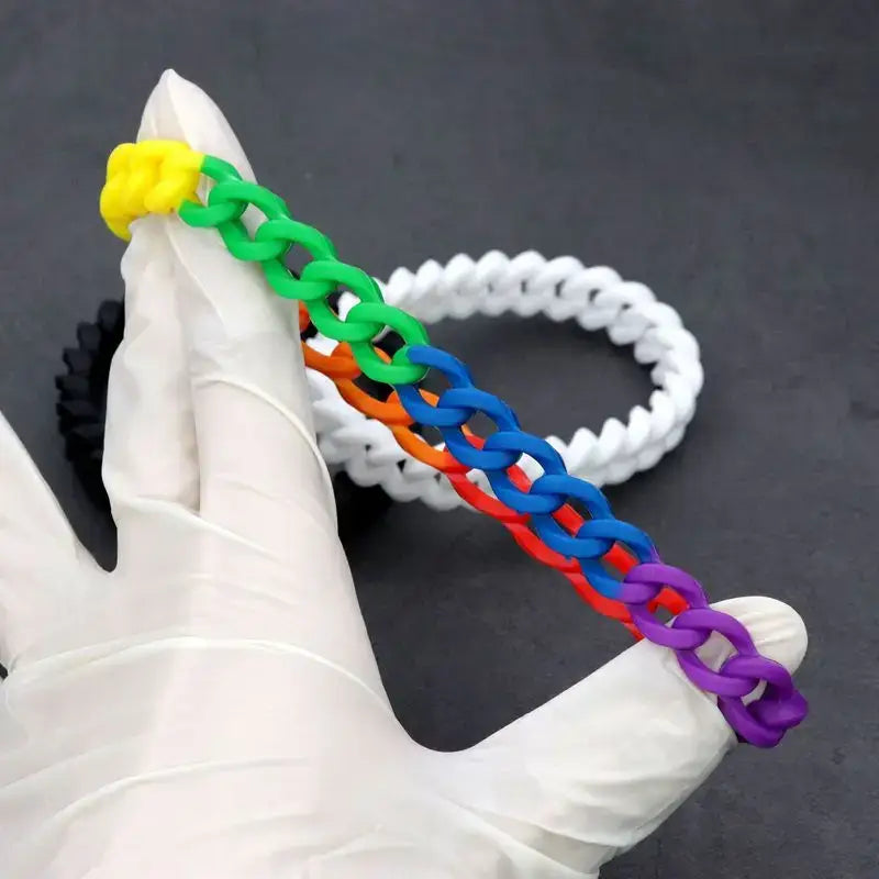 Black White Rainbow Rubber Wristband Silicone Bracelet