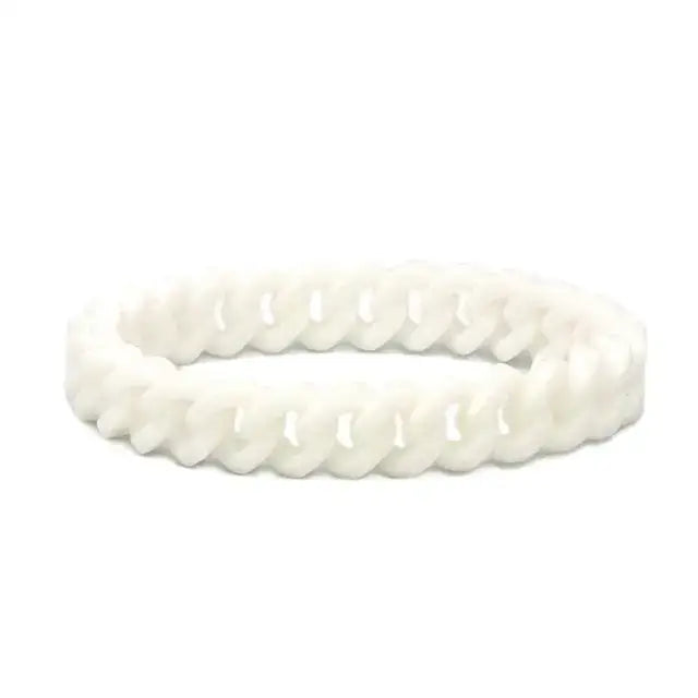 Black White Rainbow Rubber Wristband Silicone Bracelet