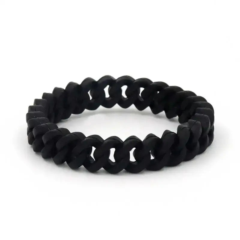 Black White Rainbow Rubber Wristband Silicone Bracelet