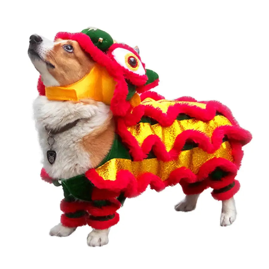 Funny Pet Cat Dog Costume Clothes Chinese Lion