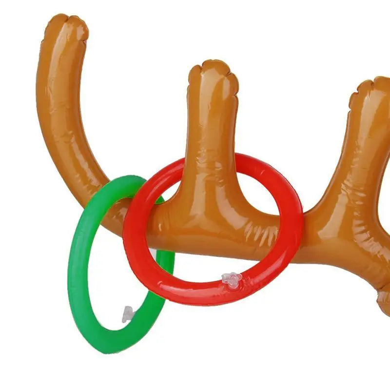 Inflatable Santa Funny Reindeer Antler Hat Ring Toss