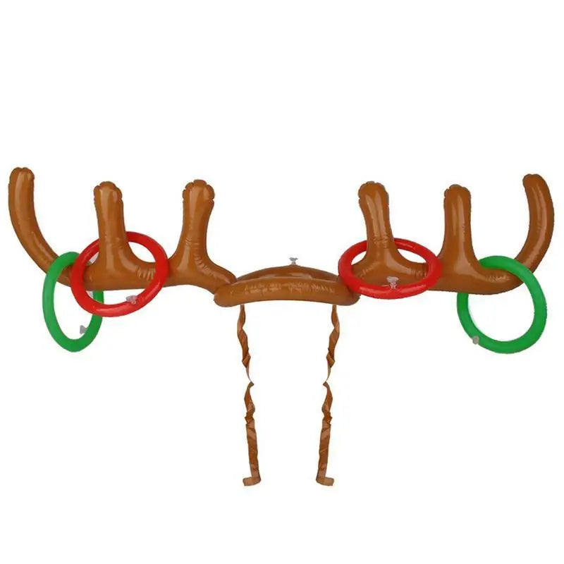 Inflatable Santa Funny Reindeer Antler Hat Ring Toss