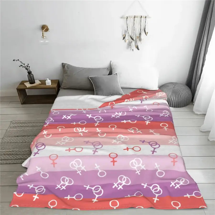 Lesbian Pride Flag Merchandise Blanket Female Gender Woman