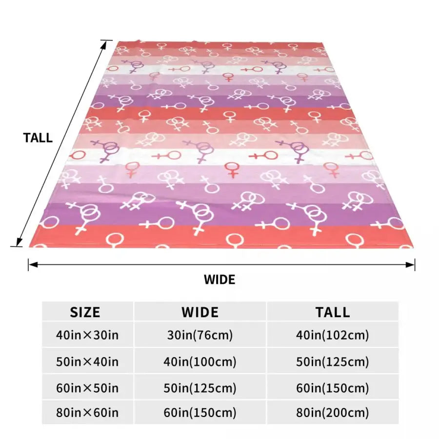 Lesbian Pride Flag Merchandise Blanket Female Gender Woman
