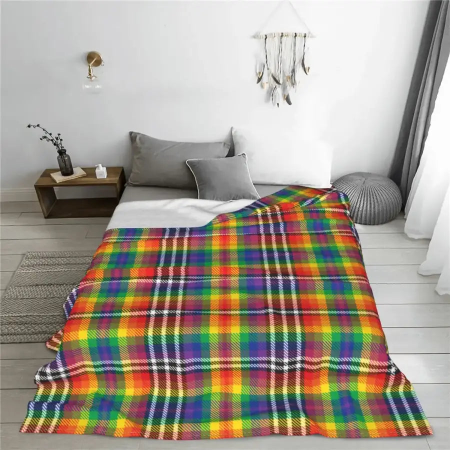 LGBTQ Pride Checkered Tartan Merchandise Blanket Fleece