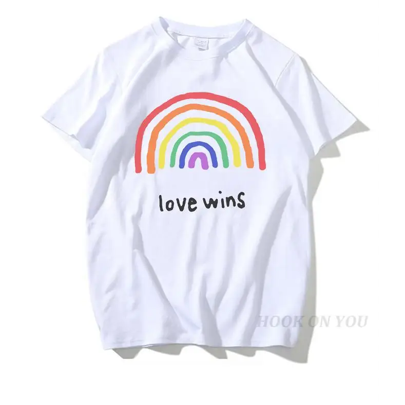 Men’s Pride Lgbt Gay Love Lesbian Rainbow Cotton T Shirts