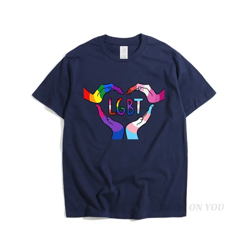 Men’s Pride Lgbt Gay Love Lesbian Rainbow Cotton T Shirts