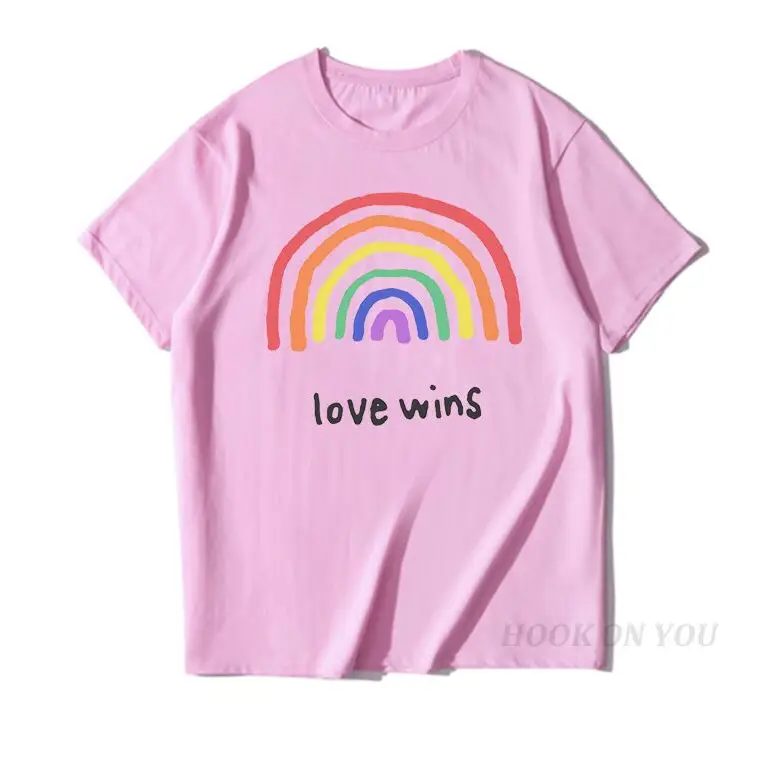 Men’s Pride Lgbt Gay Love Lesbian Rainbow Cotton T Shirts