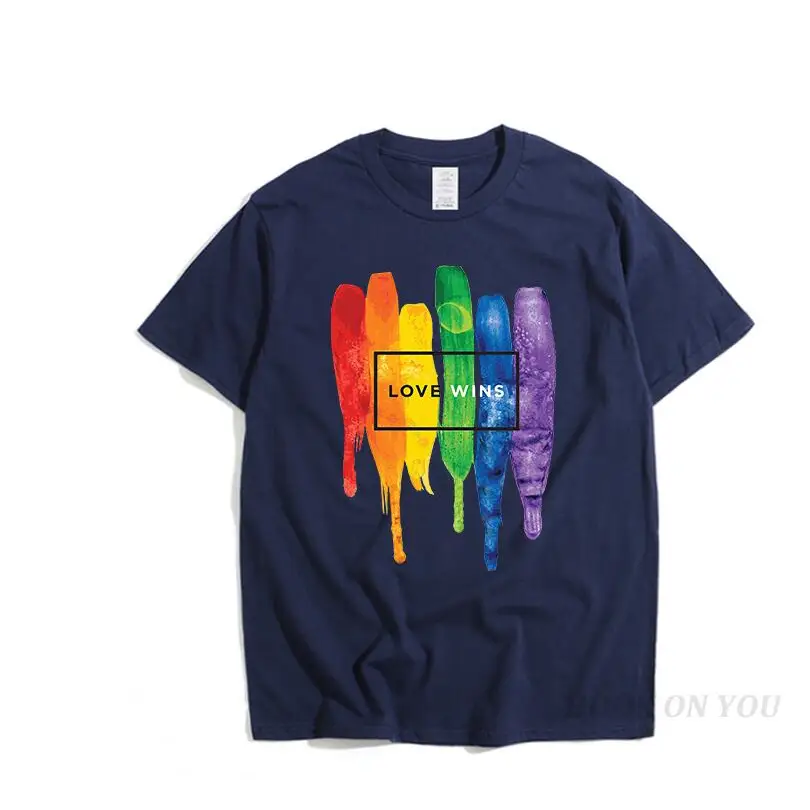 Men’s Pride Lgbt Gay Love Lesbian Rainbow Cotton T Shirts